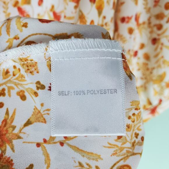 Rose+Olive Womens V-Neck Floral Print Smocked Blouse Top Size 1X - Picture 5 of 6